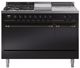 Ilve® Nostalgie II Series 48" Glossy Black Pro Style Dual Fuel Range-0