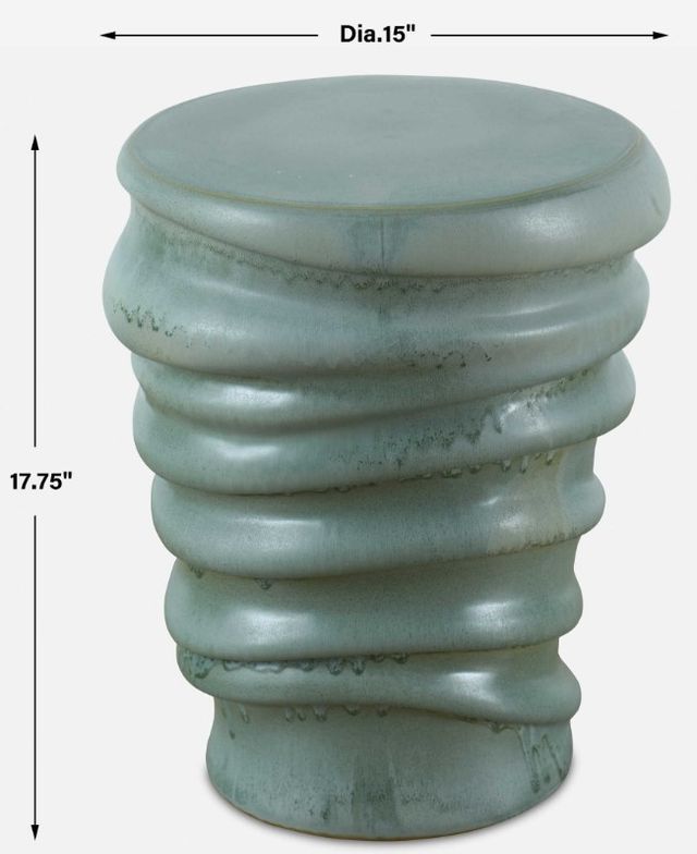 Uttermost® Skye Light Aqua Glaze Garden Stool-2