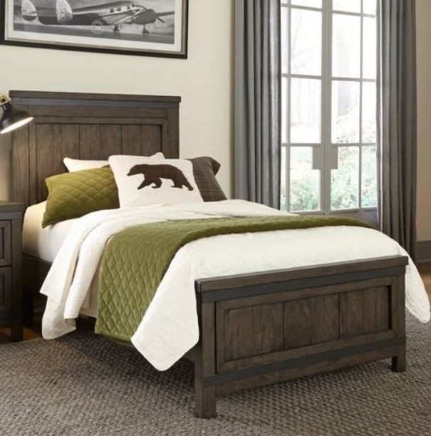 Liberty Furniture Thornwood Hills Rock Beaten Brown Twin Youth Panel Bed-1