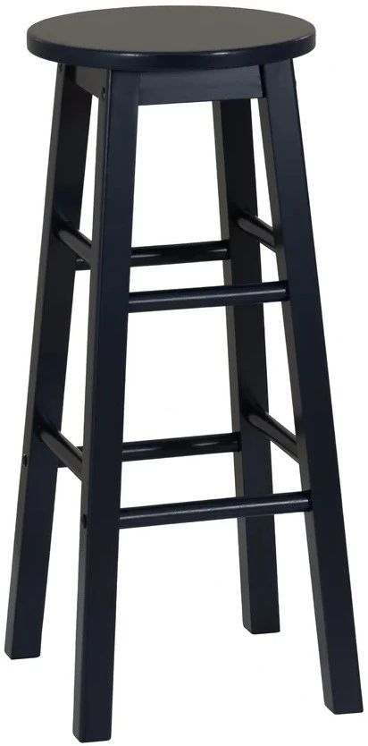 Linon Abby Navy Round Barstool-0