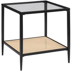 Coaster® Amherst Glass Top End Table with Black Base