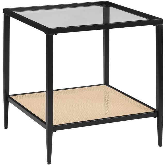 Coaster® Amherst Glass Top End Table with Black Base
