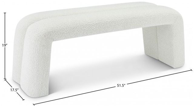Meridian Furniture Arc Cream Bench-2