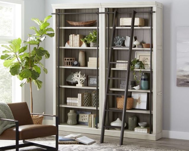 Martin Furniture Toulouse 2-Piece Rustic White Bookcase-4