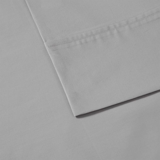 Olliix by Madison Park Grey Twin Peached Percale Cotton Sheet Set-1