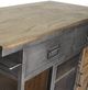 YHD Jaxon Hand Brushed Steel/Oak Kitchen Island-4