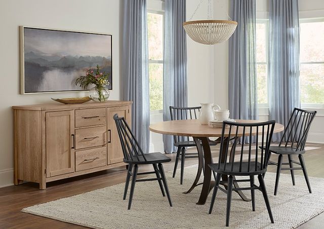 Artisan & Post by Vaughan-Bassett Dovetail Bleached White Top Dining Table with Black Metal Base-2