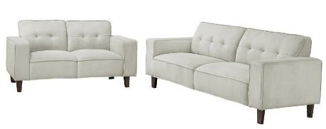 Coaster® Deerhurst 2-piece Greige Upholstered Track Arm Sofa Set-0