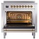Ilve® Nostalgie II Noblesse 36'' Stainless Steel Pro Style Induction Range with Brass Trim-1
