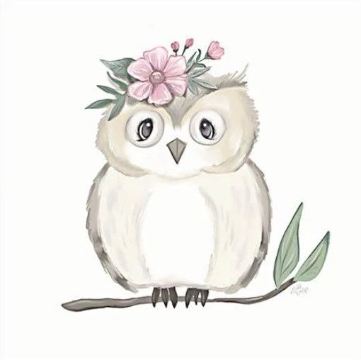 Classy Art Cute Floral Owl by Make Wells Wall Art-0