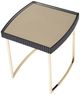 Michael Amini® Lisbon Mirrored Silken Matte Black Side Table with Gold Base-4