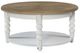 Liberty Furniture Turnberry Park Toasted Oat Round Cocktail Table with Washed White Base-0