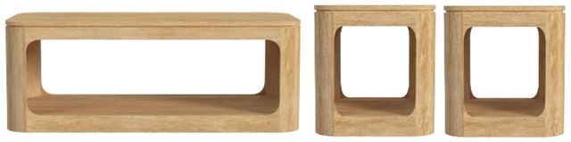 Elements International Rosalie 3-Piece Natural Occasional Table Set-0