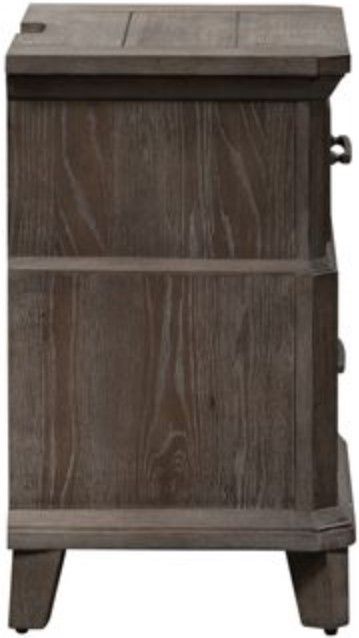 Liberty Furniture Artisan Prairie Gray Dusty Wax Nightstand With Charging Station-2