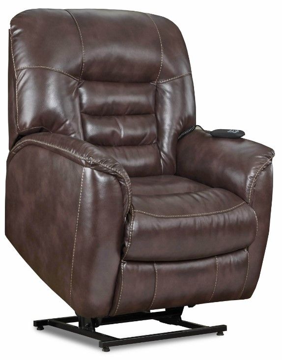 HomeStretch 208 Contemporary Track Arm Brown Power Reclining Lift Chair-0