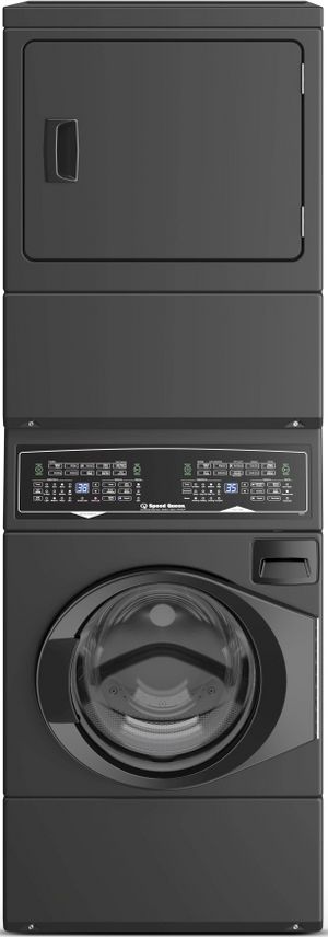 Speed Queen SF7 3.5 Washer, 7.0 Cu. Ft Gas Dryer Matte Black Stack Laundry