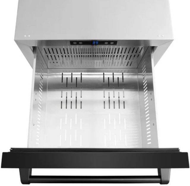 ZLINE 24 in. Touchstone 168 Can Outdoor-Rated Dual Refrigerator Drawer with Black Stainless Steel Doors-3