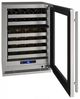 U-Line® 5 Class Stainless Steel 24" Dual Zone Reversible Hinge Wine Refrigerator-2