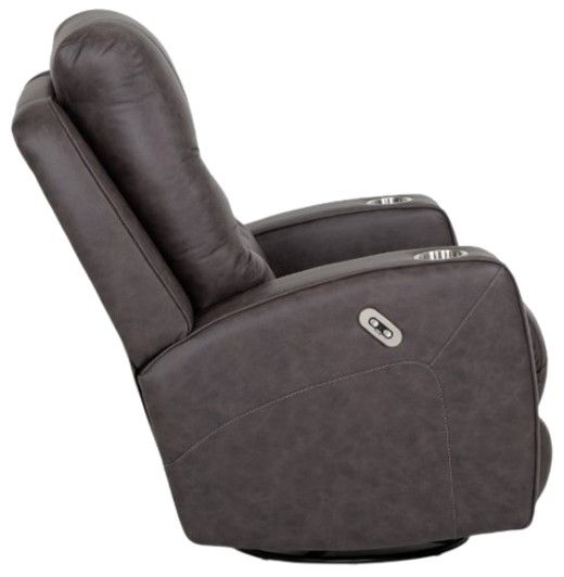 Franklin™ Aspen Duvall Gunmetal Power Swivel Recliner-2