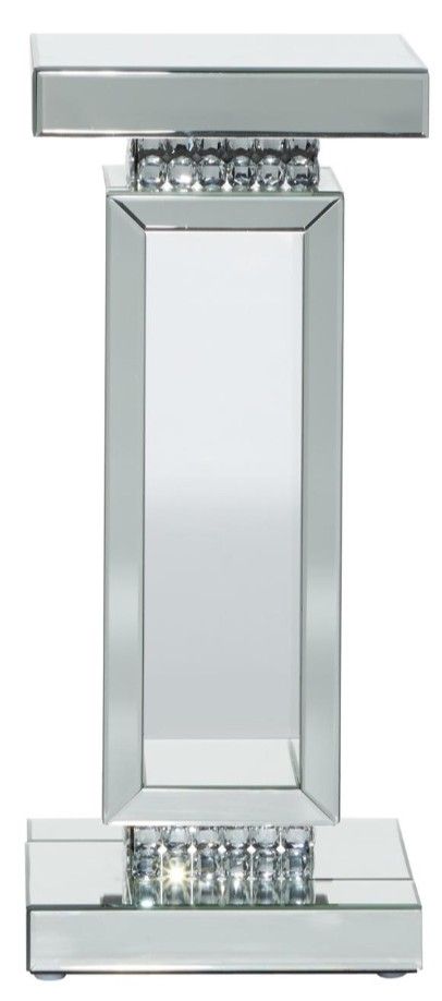 Deco Marche USelect Silver Glass Mirrored Side End Pedestal Table-1