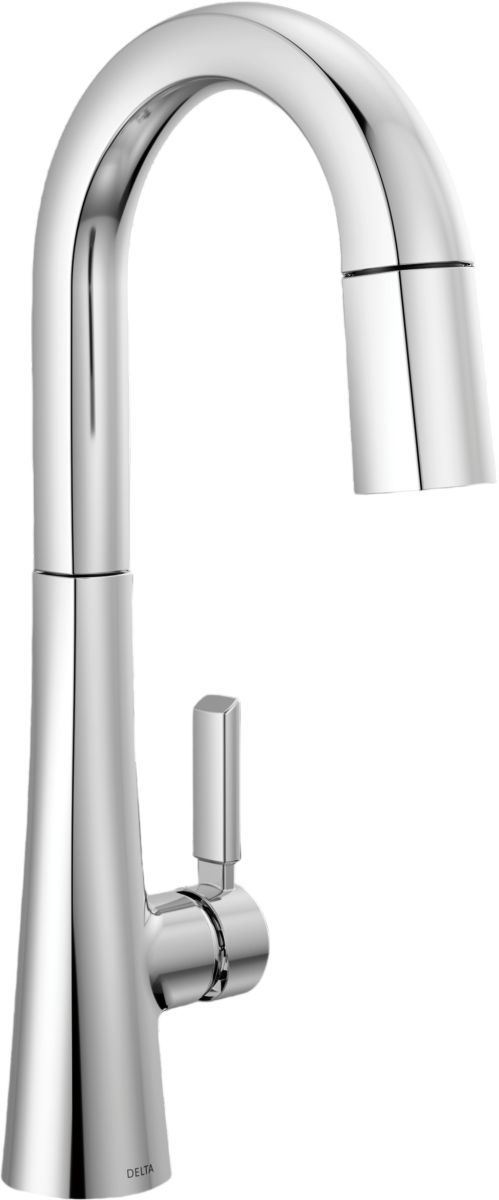 Delta Monrovia® Lumicoat® Chrome Single Handle Pull-Down Bar/Preparation Faucet-0