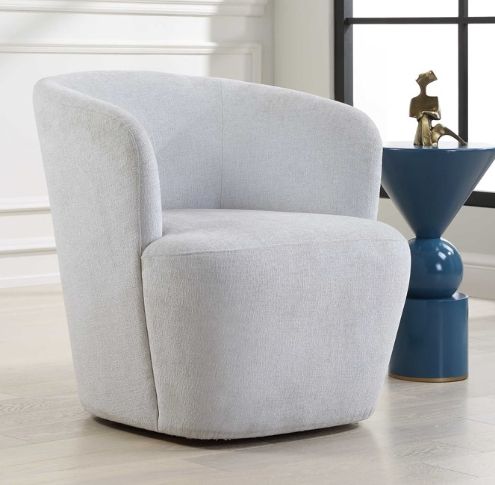 Uttermost® Mist Light Blue Barrel Swivel Chair-1