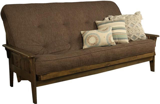 Kodiak Furniture Tucson Linen Cocoa/Rustic Walnut Queen Futon with Mattress-0