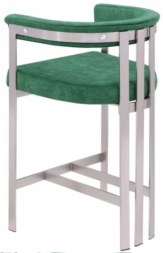 Meridian Furniture Marcello Green/Brushed Chrome Counter Stool-3