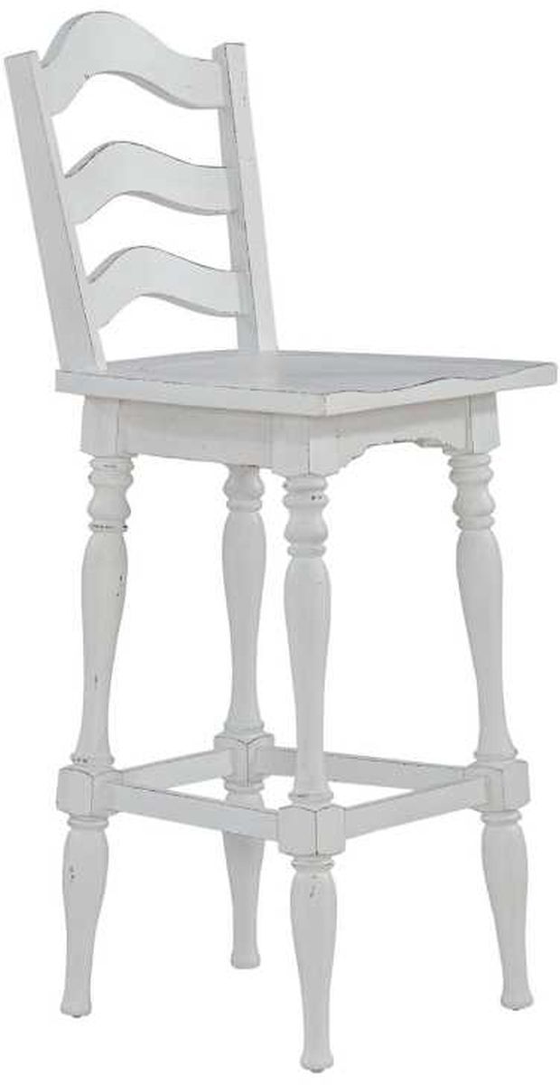 Liberty Furniture Magnolia Manor Antique White Ladderback Swivel Bar Stool-0