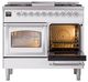 Ilve® Nostalgie II Noblesse 40'' White Pro Style Dual Fuel Range with Chrome Trim-4