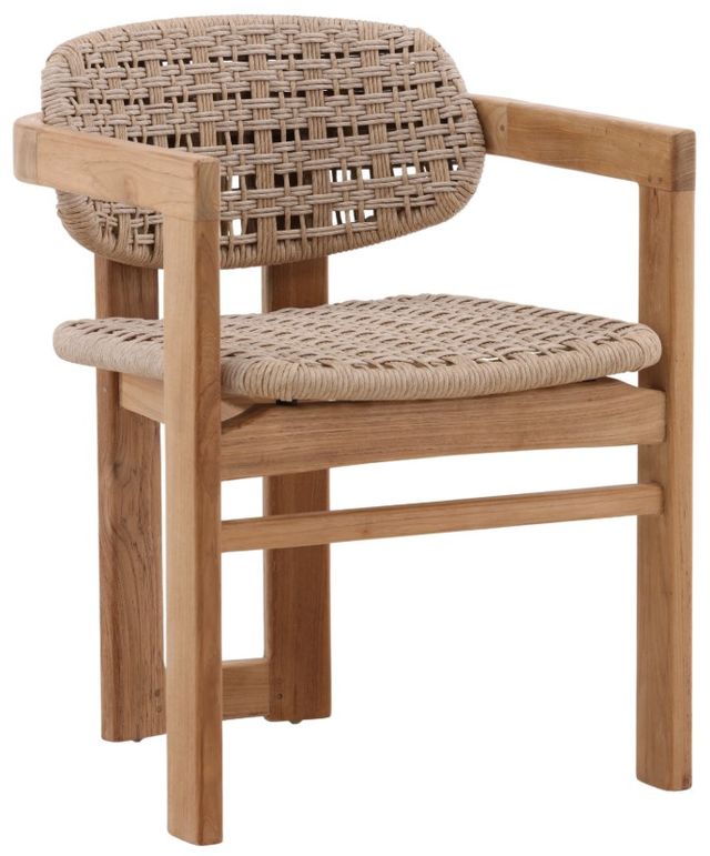 Dovetail Furniture Jovita Beige/Natural Teak/Wicker Outdoor Dining Chair-0
