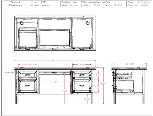 Legends Home Hampton Barnwood/Jasmin White Executive Desk-2