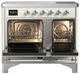Ilve® Majestic III 40" Antique White Pro Style Induction Range with Triple Glass Door and Chrome Trim-1