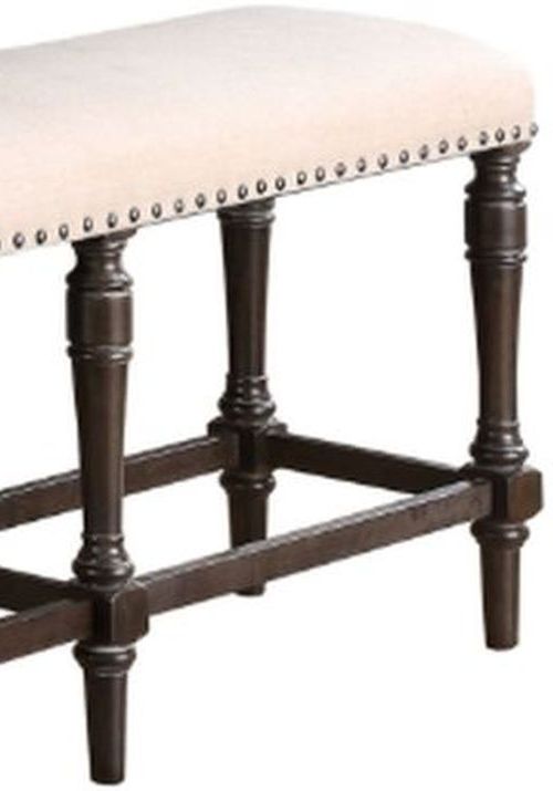 Winners Only® Xcalibur Espresso/Oatmeal Upholstered Bench-2