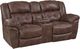 HomeStretch Frontier Espresso Manual Reclining Loveseat with Console-0