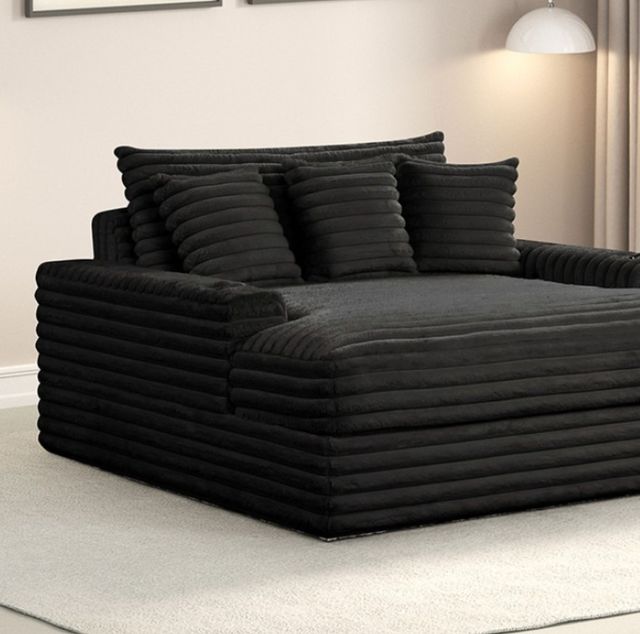 Furniture of America® Veyrier Black Arm Chaise-3