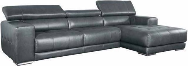 Fornirama 340 2-Piece Black Sectional with Adjustable Headrest Set-0