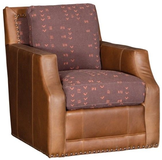 Mayo Furniture Customizable Leather and Fabric Swivel Chair-1