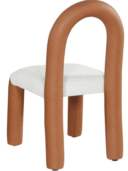 Meridian Furniture Amari Cognac/Cream Upholstered Dining Chair-3