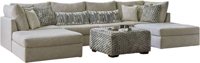 American Wholesale Furniture Jamestown 5-Piece Ecru U-Shape Sectional-0