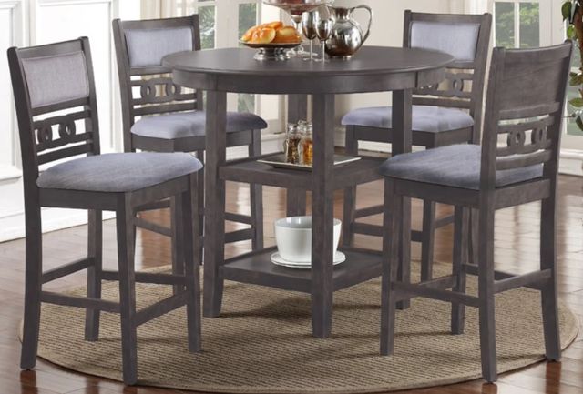 American Wholesale Furniture Gia 5-Piece Gray Counter Table Set-1