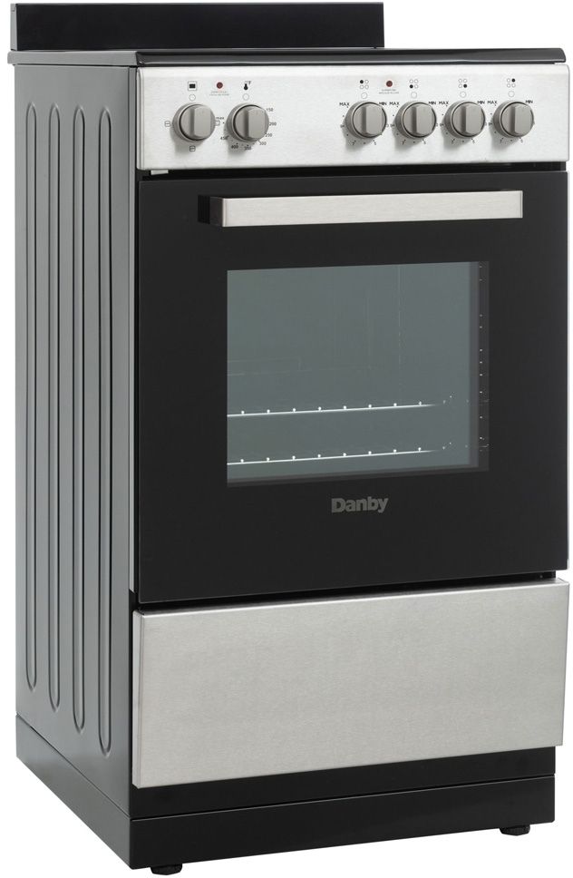 Danby 20" Stainless Steel Glass Top Freestanding Electric Range-2