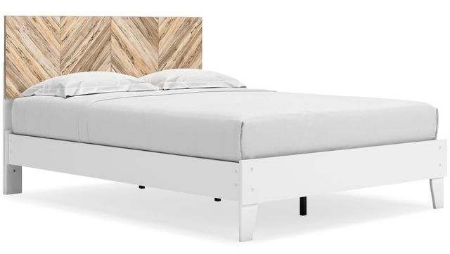 Signature Design by Ashley® Piperton 3-Piece Two-Tone Brown/White Queen Panel Platform Bed Set-1