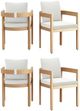 New Classic® Home Furnishings Wesley 4-Piece White Acacia/Sundura Outdoor Patio Side Chair Set-0