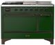 Ilve® Majestic III 48" Emerald Green Pro Style Dual Fuel Liquid Propane Range with French Top and Burnished Trim-0