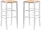 Linon Venezia 2-Piece White Rush Seat Backless Bar Stool Set-0