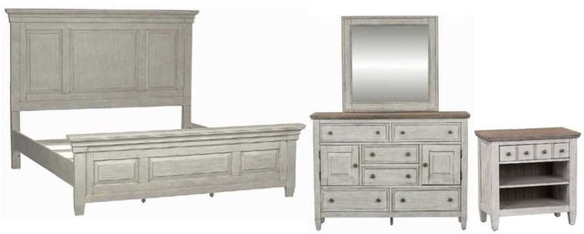 Liberty Furniture Heartland 4-Piece Antique White California King Bedroom Set-0