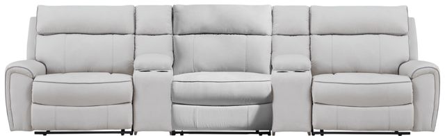 Signature Design by Ashley® Grafton Pike 5-Piece Ash/Pearl Power Reclining Modular Sectional with Storage Consoles-0