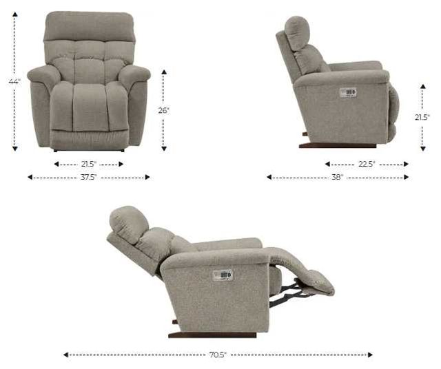 La-Z-Boy® Fulton Dark Chocolate Leather Power Rocking Recliner with Headrest-2