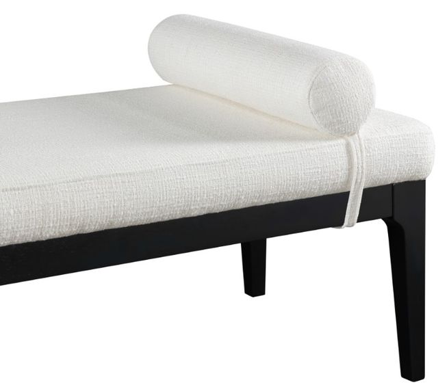 Meridian Furniture Priscilla Cream/Black Upholstered Bench-4